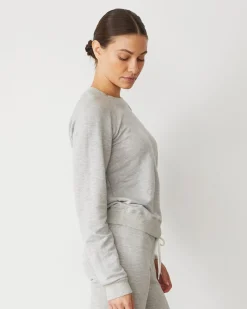 MONROW Softfleece Vintage Raglan HEATHERGREY Best